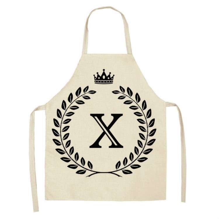 Creative Cotton Linen Sleeveless Letter Apron, Size:68x55cm(X)