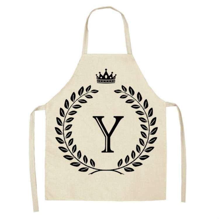 Creative Cotton Linen Sleeveless Letter Apron, Size:68x55cm(X)