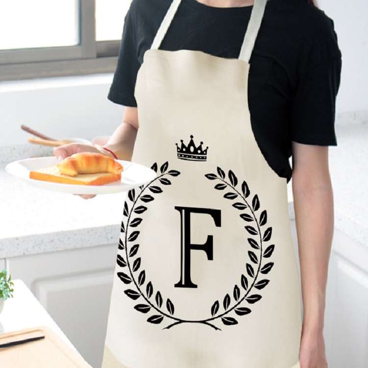 Creative Cotton Linen Sleeveless Letter Apron, Size:68x55cm(X)