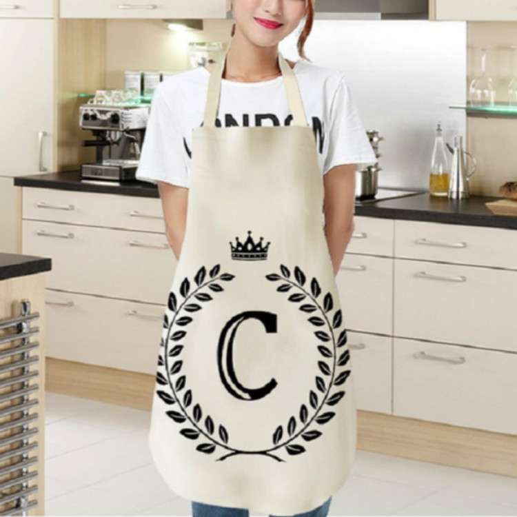 Creative Cotton Linen Sleeveless Letter Apron, Size:68x55cm(X)