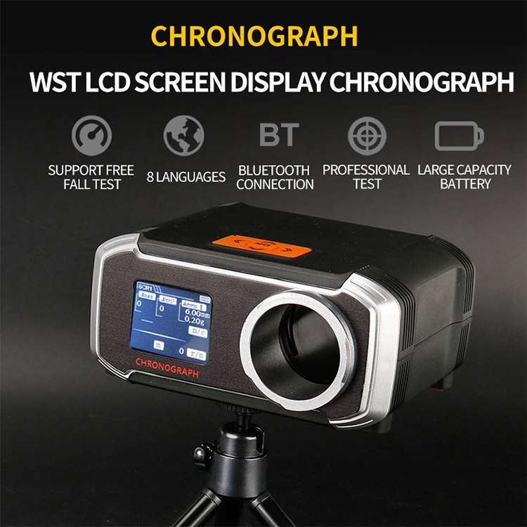 WoSporT LCD Screen Display Chronograph Speed Tester, APP Bluetooth Synchronization Eight Languages S