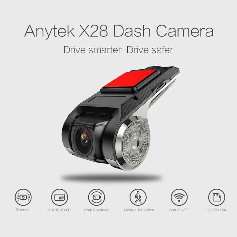 Anytek X28 Mini Car DVR Camera Full HD 1080P Auto Digital Video Recorder DVRs ADAS Camcorder G-senso