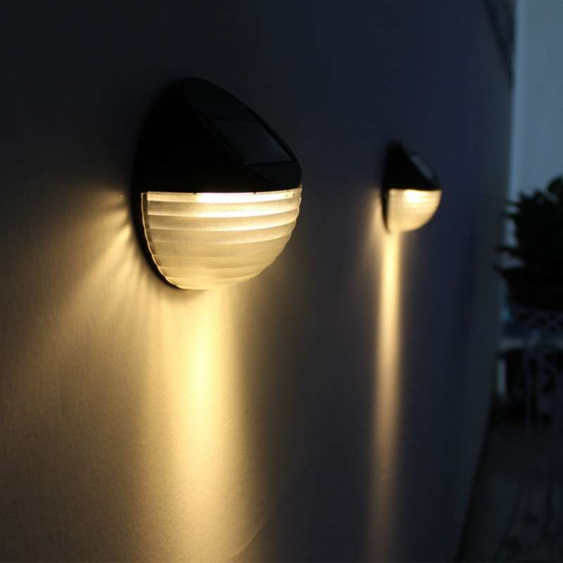 2 PCS Solar Power Light Sensor 6 Energy Saving Lamp LED Wall Light Outdoor Garden Fence Waterproof L