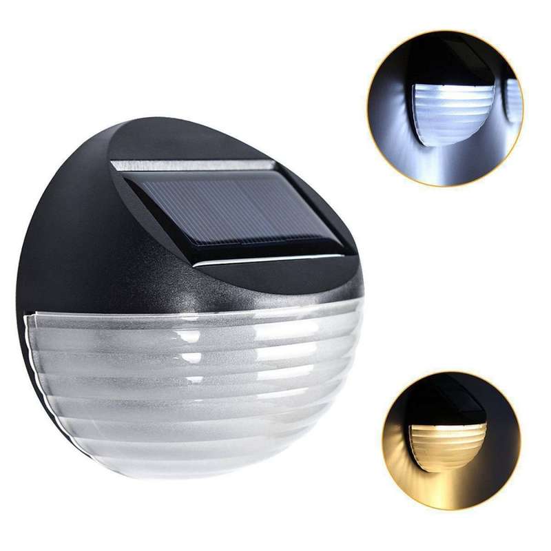 2 PCS Solar Power Light Sensor 6 Energy Saving Lamp LED Wall Light Outdoor Garden Fence Waterproof L