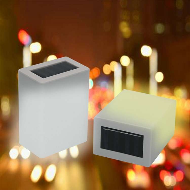 Solar Energy Saving Lamp Outdoor Garden Fence Wall Light(Warm Light)