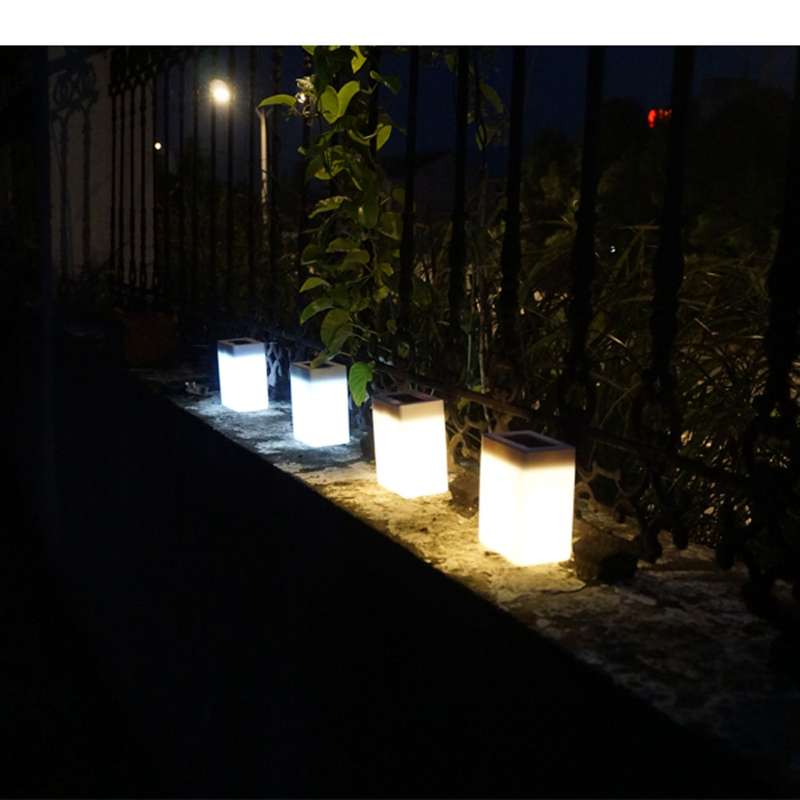 Solar Energy Saving Lamp Outdoor Garden Fence Wall Light(Warm Light)