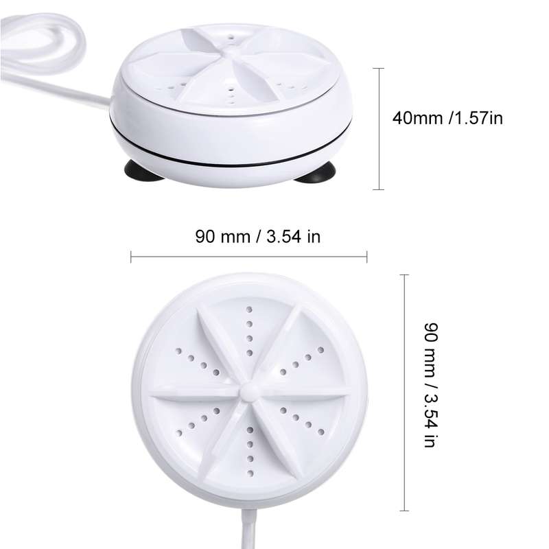 2 in 1 Portable Mini Washing Machine Ultrasonic Turbine Clothes Mini Washer with USB Cable Convenien