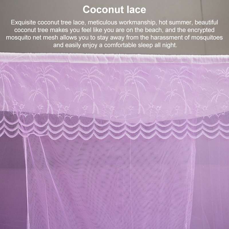 Single-door Mosquito Net Square Roof for Home Student Dormitory, Size:1.0x1.9x1.5 Meters(Purple)