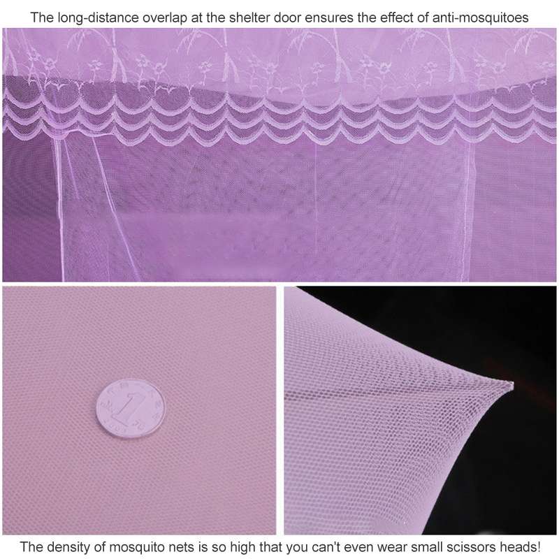 Single-door Mosquito Net Square Roof for Home Student Dormitory, Size:1.0x1.9x1.5 Meters(Purple)