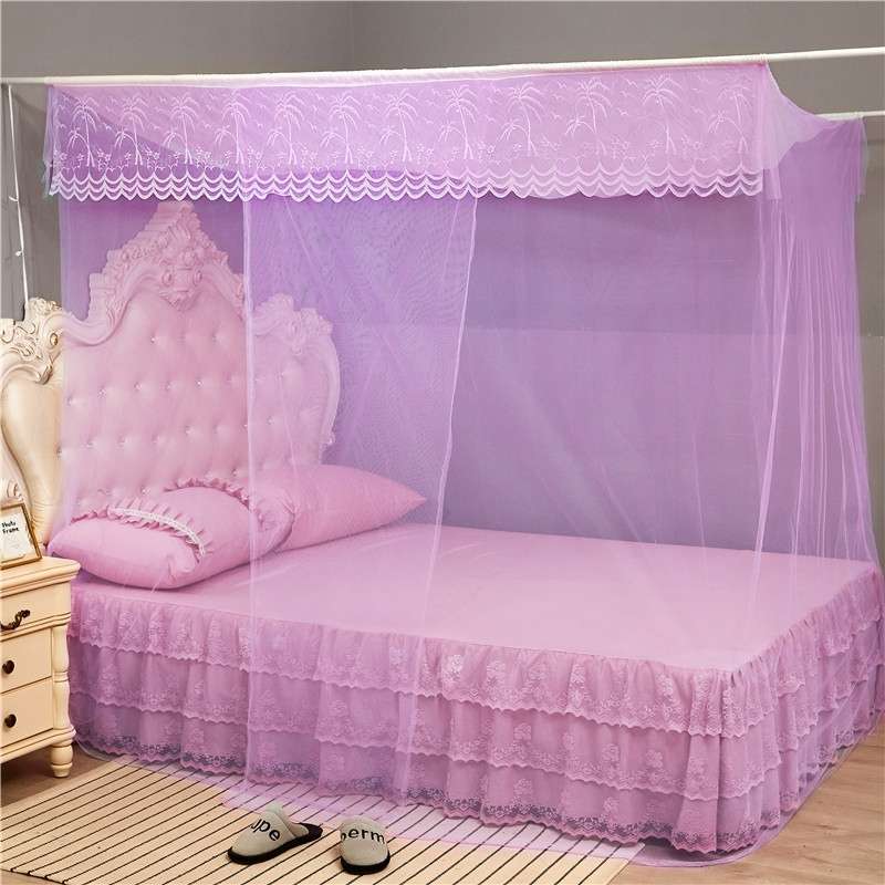 Single-door Mosquito Net Square Roof for Home Student Dormitory, Size:1.2x1.9x1.6 Meters(Purple)