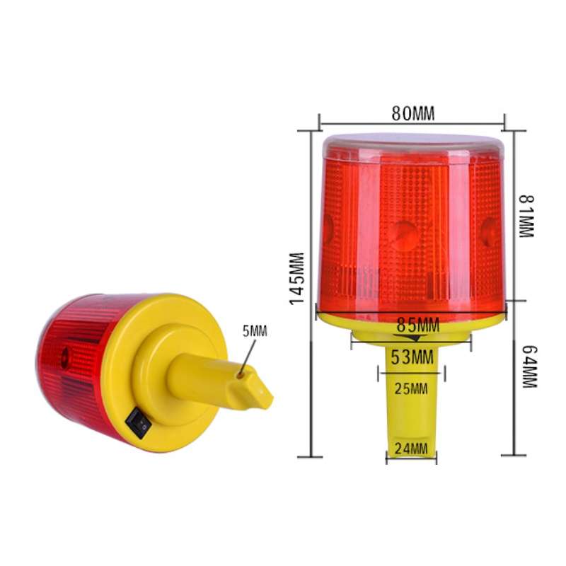 Night Solar Warning Construction Safety Warn Flash Lights Signal Light(Slim handle)