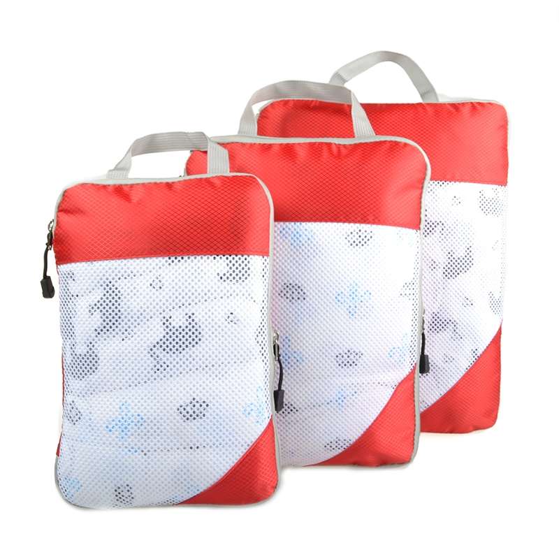 3 in 1 Travel Bag Storage Organizer Set Bags Shoe Luggage Suitcase Clothes Organizer(Orange)