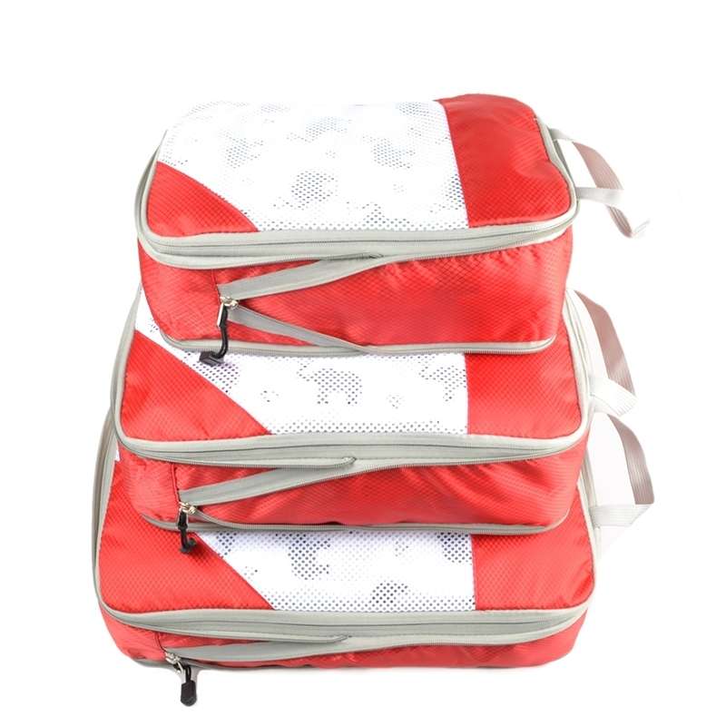 3 in 1 Travel Bag Storage Organizer Set Bags Shoe Luggage Suitcase Clothes Organizer(Orange)