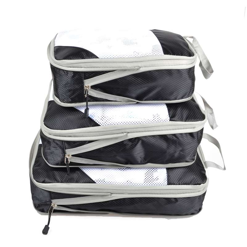 3 in 1 Travel Bag Storage Organizer Set Bags Shoe Luggage Suitcase Clothes Organizer(Orange)