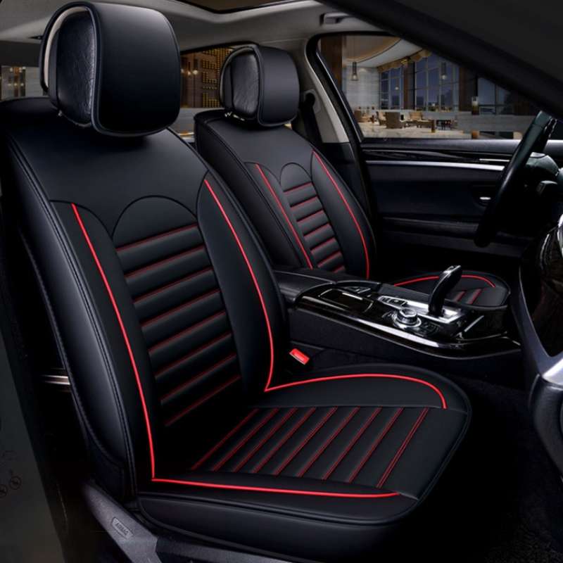 Universal PU Leather Car Seat Cover Black Red