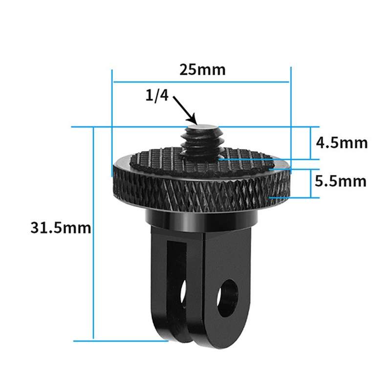 TELESIN Aluminum Alloy 1/4 Transfer Head Sports Camera Accessories For GoPro HERO11 Black / HERO9 Bl