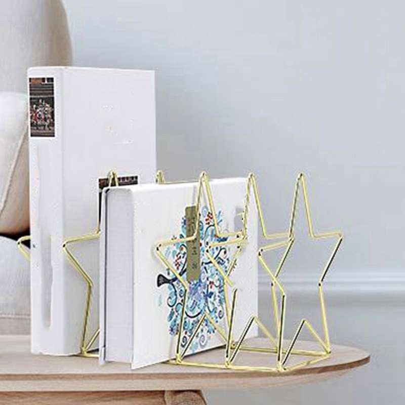 Gold S Shape Electroplated Bookend Desk Organizer Desktop Office Home Bookends Book Holder Book Stan