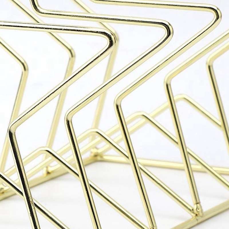 Gold S Shape Electroplated Bookend Desk Organizer Desktop Office Home Bookends Book Holder Book Stan