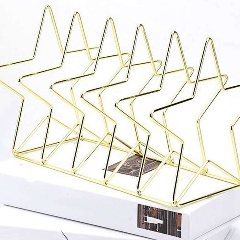 Gold S Shape Electroplated Bookend Desk Organizer Desktop Office Home Bookends Book Holder Book Stan