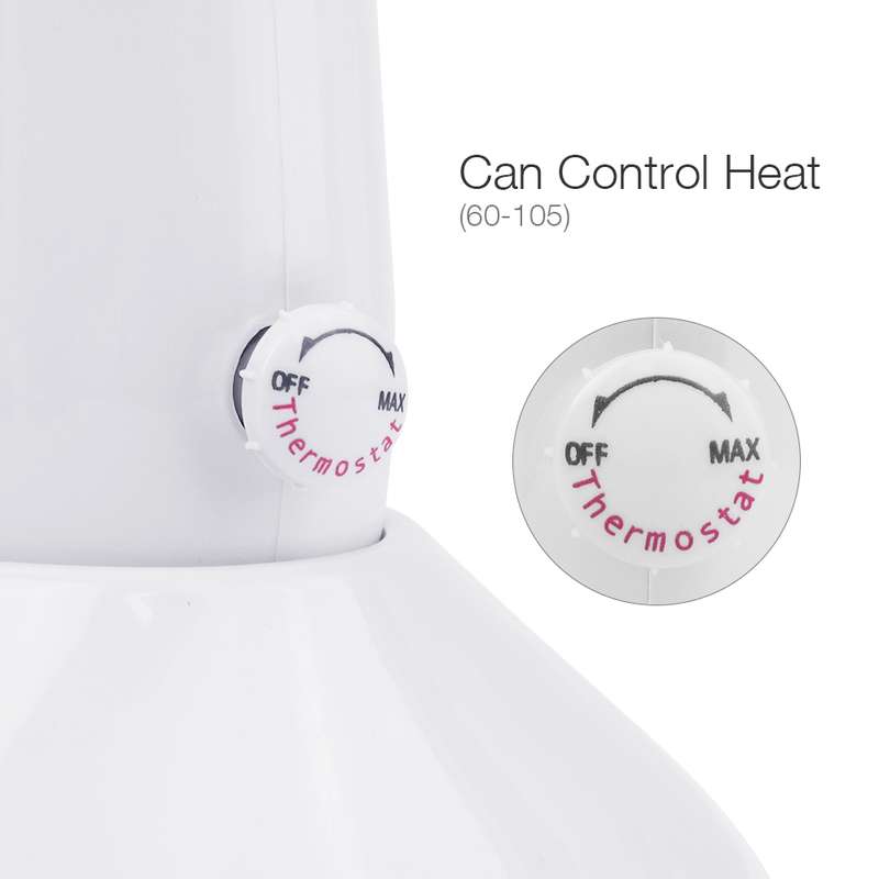 Portable Manual Thermostat Wax Machine Hair Removal Wax Bean Heater, EU Plug(White)