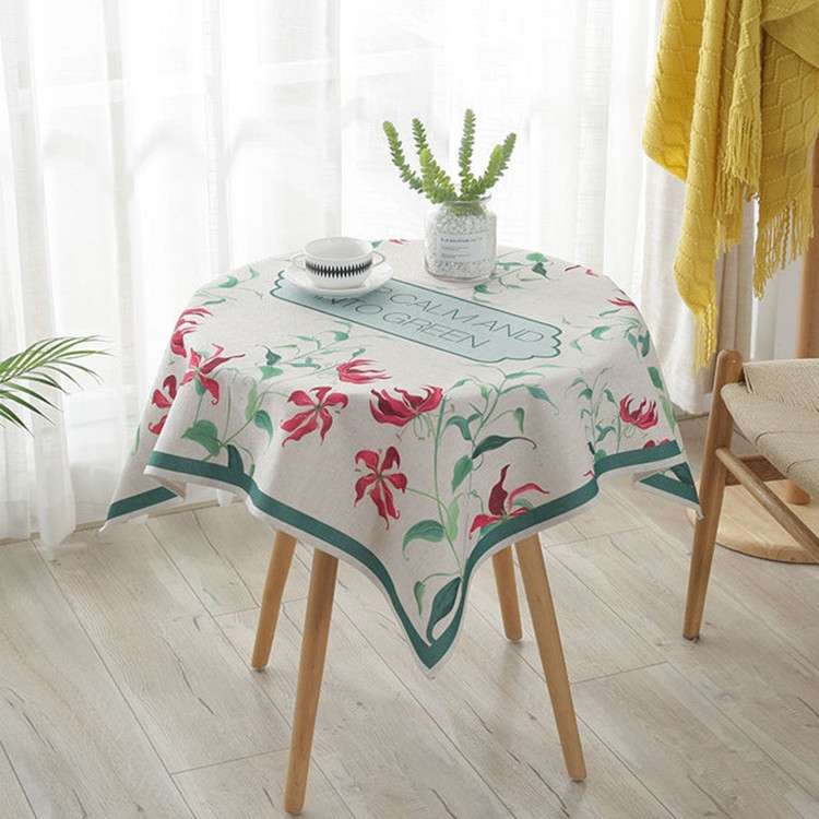 Greenery Linen Tablecloth Restaurant Bar Household Tablecloth, Size:130x180cm(Vibrant)
