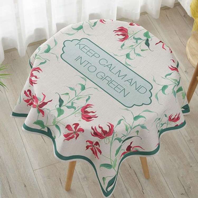 Greenery Linen Tablecloth Restaurant Bar Household Tablecloth, Size:130x180cm(Vibrant)