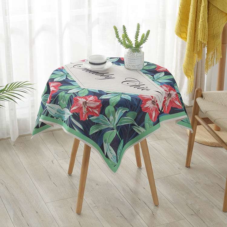 Greenery Linen Tablecloth Restaurant Bar Household Tablecloth, Size:130x180cm(Vibrant)