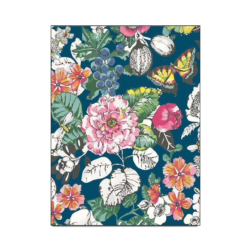 Country Flower Butterfly Door Mat Non-slip Floor Carpet, Size:45x75cm
