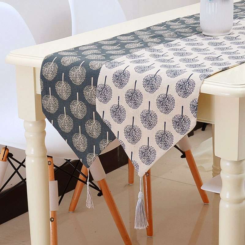 Linen Table Flag Tea Mat Cloth TV Cabinet Coffee Table Strip Cover Cloth, Size:160x33cm(Yellow)