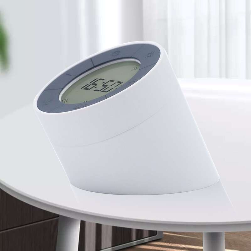 Simple Home Creative Multi-function Charging Stepless Dimming Alarm Clock Night Light(Pink)