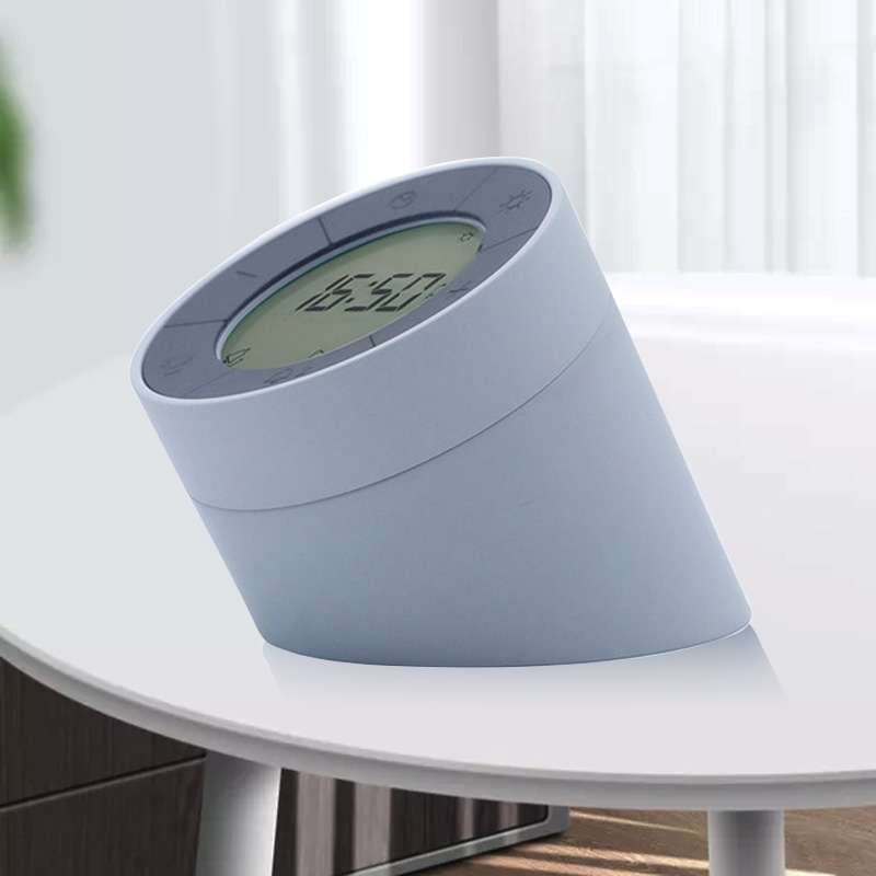 Simple Home Creative Multi-function Charging Stepless Dimming Alarm Clock Night Light(Pink)