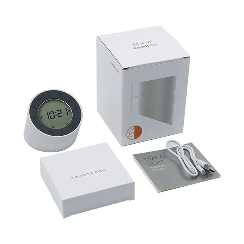 Simple Home Creative Multi-function Charging Stepless Dimming Alarm Clock Night Light(Pink)