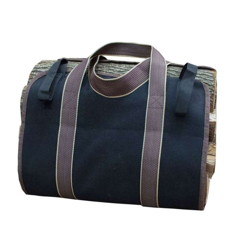Outdoor Large Capacity Canvas Logging Package Firewood Storage Bag(Khaki)