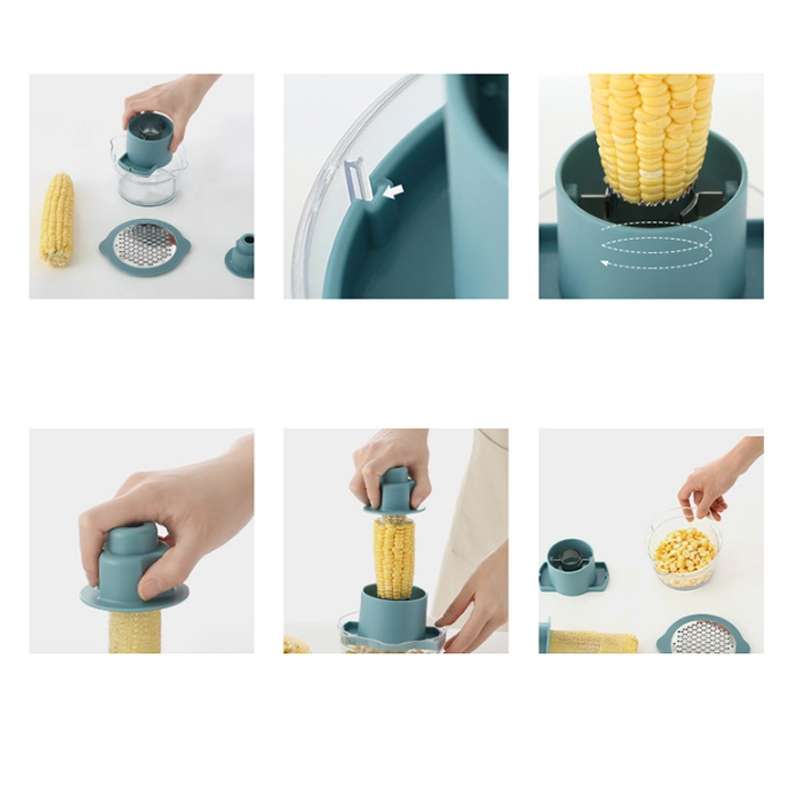 Household Multifunctional Corn Grain Peeler Mud Grinder(Blue)
