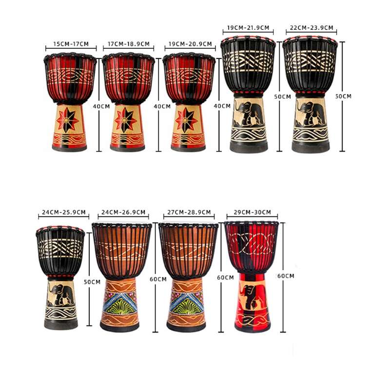 Engraved African Drum Children Kindergarten Percussion Instruments Sheepskin Tambourine, Random Deli