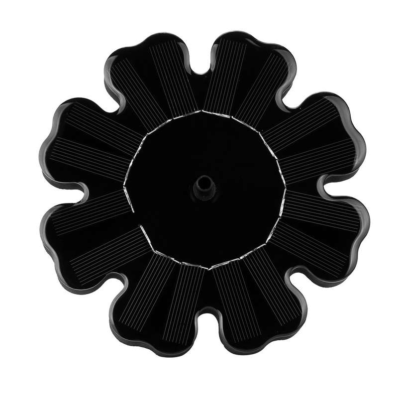 Solar Petal Fountain Floating Fountain Pond Garden Decoration(Black)