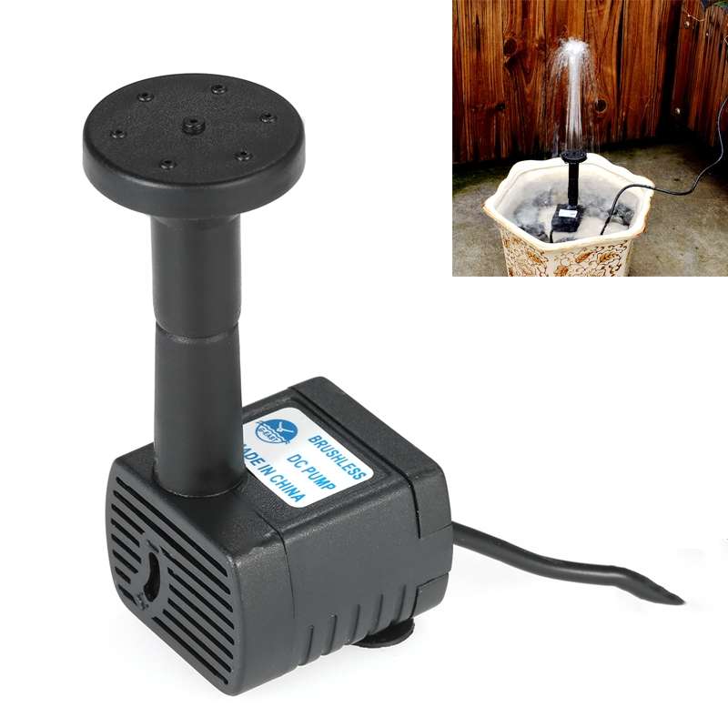 Garden Rockery Decoration Solar Fountain DC Water Pump Suspension Sprinkler(Black)