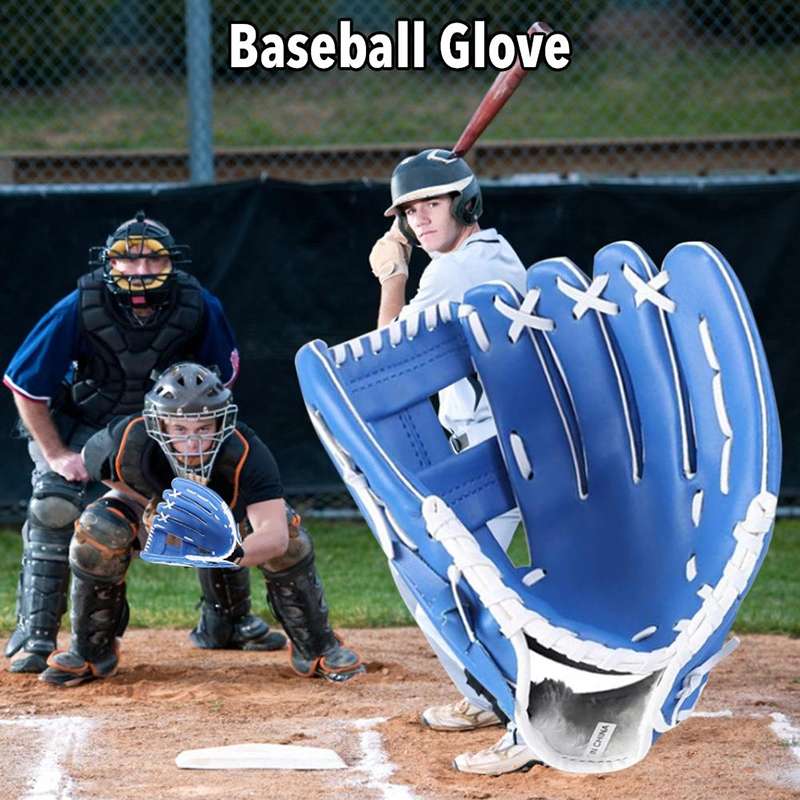 PVC Outdoor Motion Baseball Leather Baseball Pitcher Softball Gloves, Size:10.5 inch(Black)