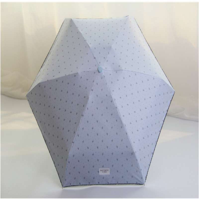 Mini Pocket 5 Folding Umbrella UV Protection Black Plastic Umbrella(Purple)