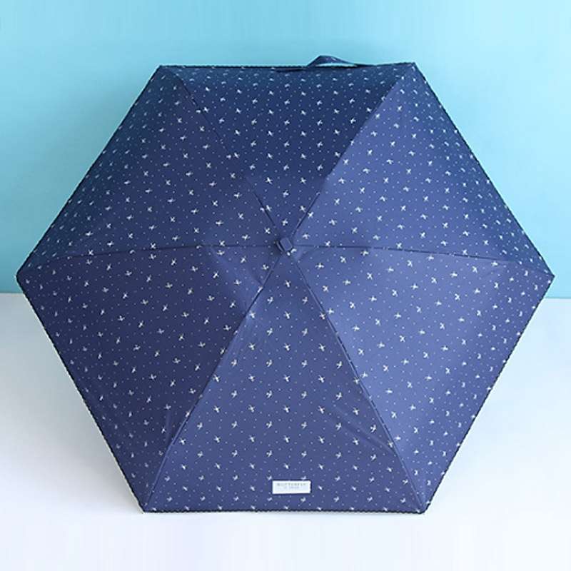 Mini Pocket 5 Folding Umbrella UV Protection Black Plastic Umbrella(Purple)