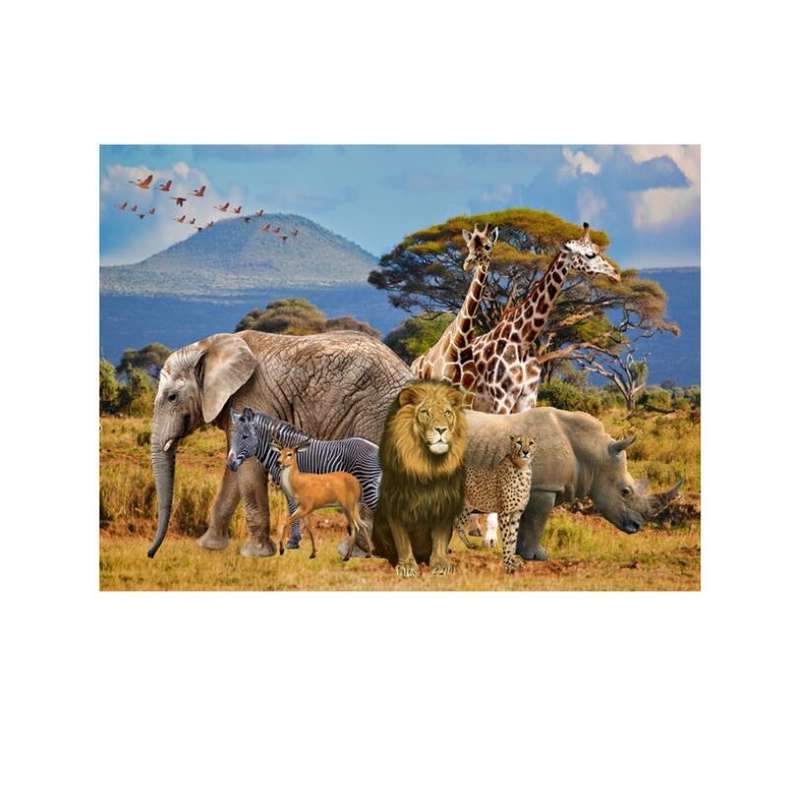 2.1m x 1.5m Grassland Lion Animal Photography Background Cloth(W105)