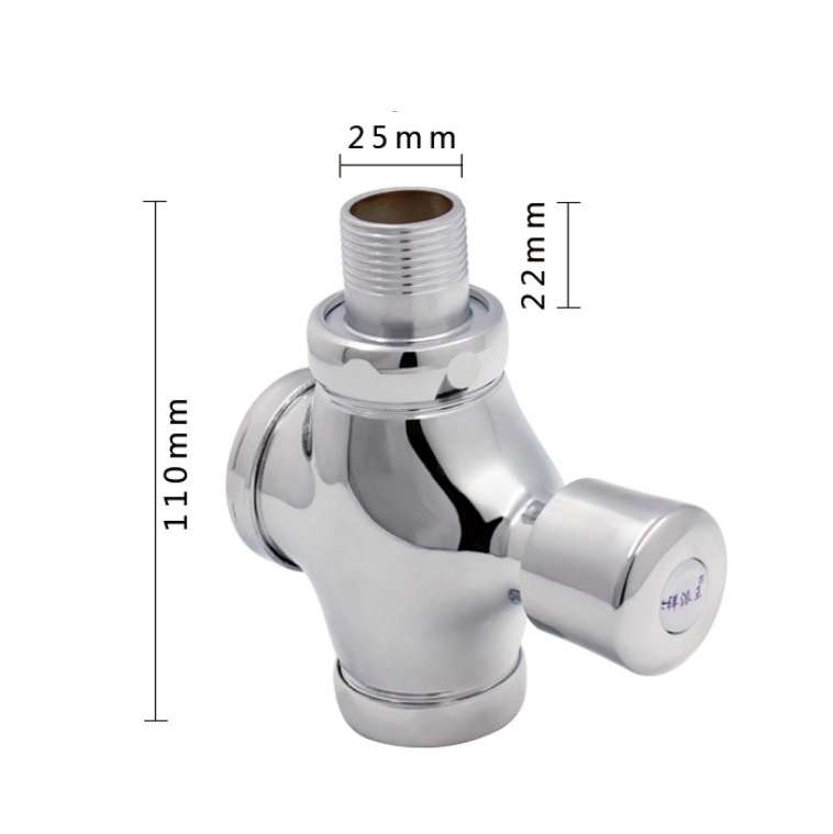 Stool Flush Valve Urinal Delay Valve Hand Press Flush Valve, Style:25 mm Copper Large