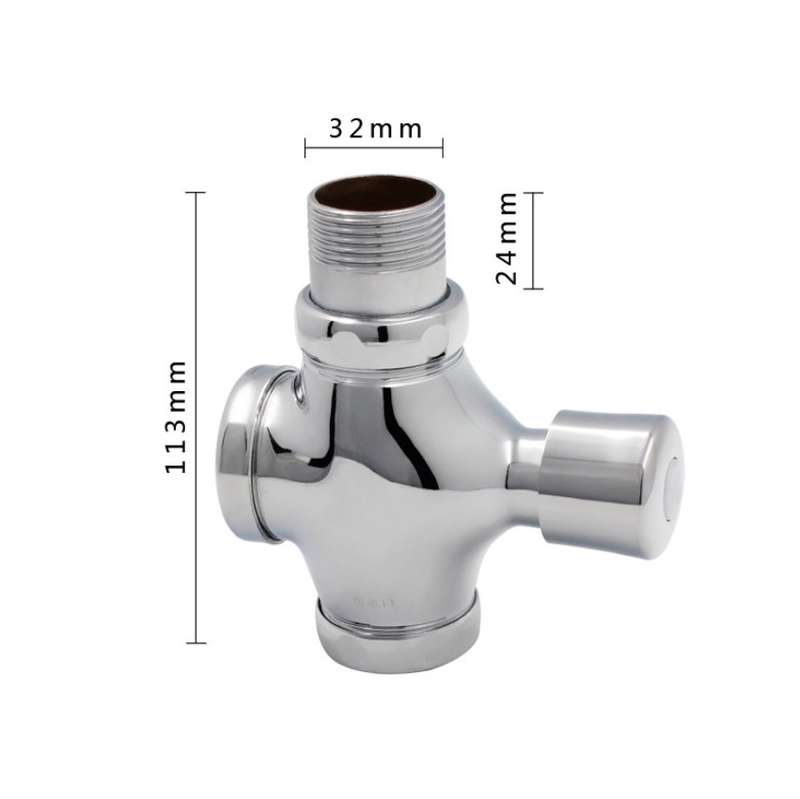 Stool Flush Valve Urinal Delay Valve Hand Press Flush Valve, Style:1 Inch Alloy Large