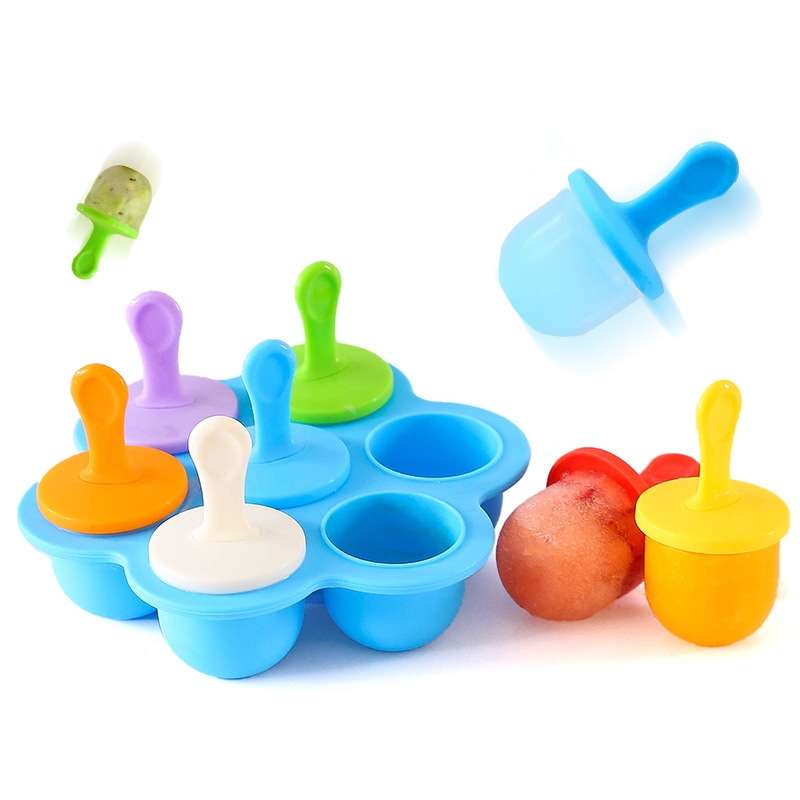 Silicone Mini Ice Pops Mold Ice Cream Ball Lolly Maker Popsicle Molds Baby DIY Food Supplement Tool(