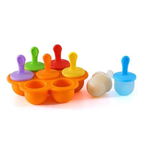 Silicone Mini Ice Pops Mold Ice Cream Ball Lolly Maker Popsicle Molds Baby DIY Food Supplement Tool(