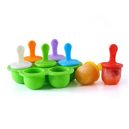 Silicone Mini Ice Pops Mold Ice Cream Ball Lolly Maker Popsicle Molds Baby DIY Food Supplement Tool(
