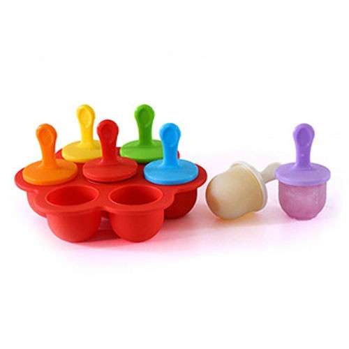 Silicone Mini Ice Pops Mold Ice Cream Ball Lolly Maker Popsicle Molds Baby DIY Food Supplement Tool(