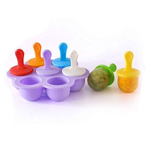 Silicone Mini Ice Pops Mold Ice Cream Ball Lolly Maker Popsicle Molds Baby DIY Food Supplement Tool(