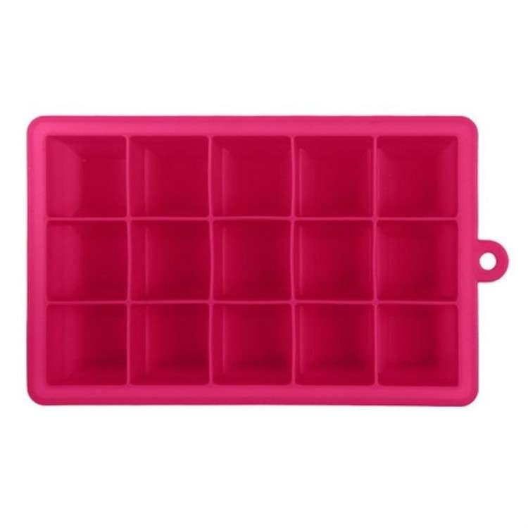 15 Grids DIY Big Ice Cube Mold Square Shape Silicone Ice Tray Fruit Ice Cream Maker(Green)