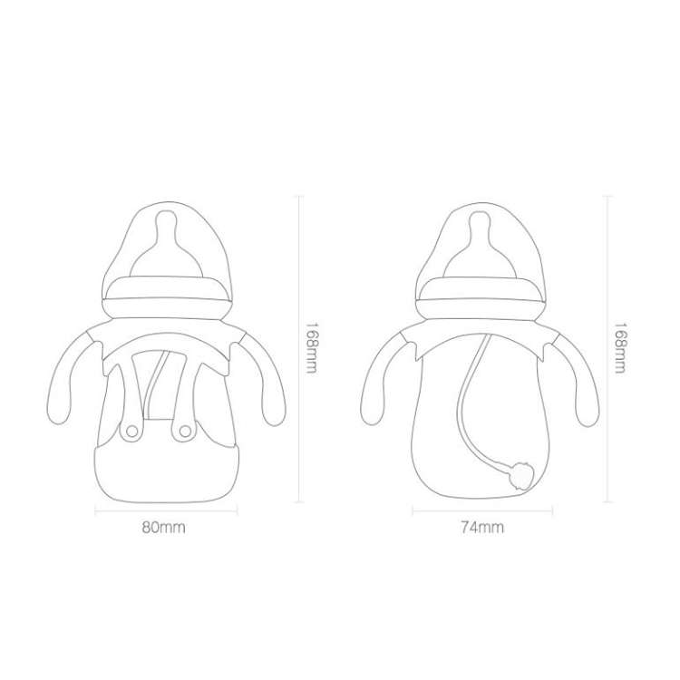 High Borosilicate Glass Baby Bottle with Silicone Sleeve, Capacity:240ml(Red)